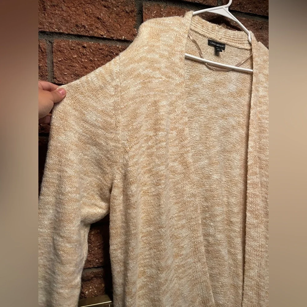 Lane Bryant Women Open Front Cardigan Beige Button Detail Long Sleeve Size 18/20 - Picture 5 of 11